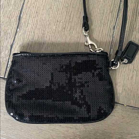 Coach Sequin Wristlet, Black - Picture 5 of 7